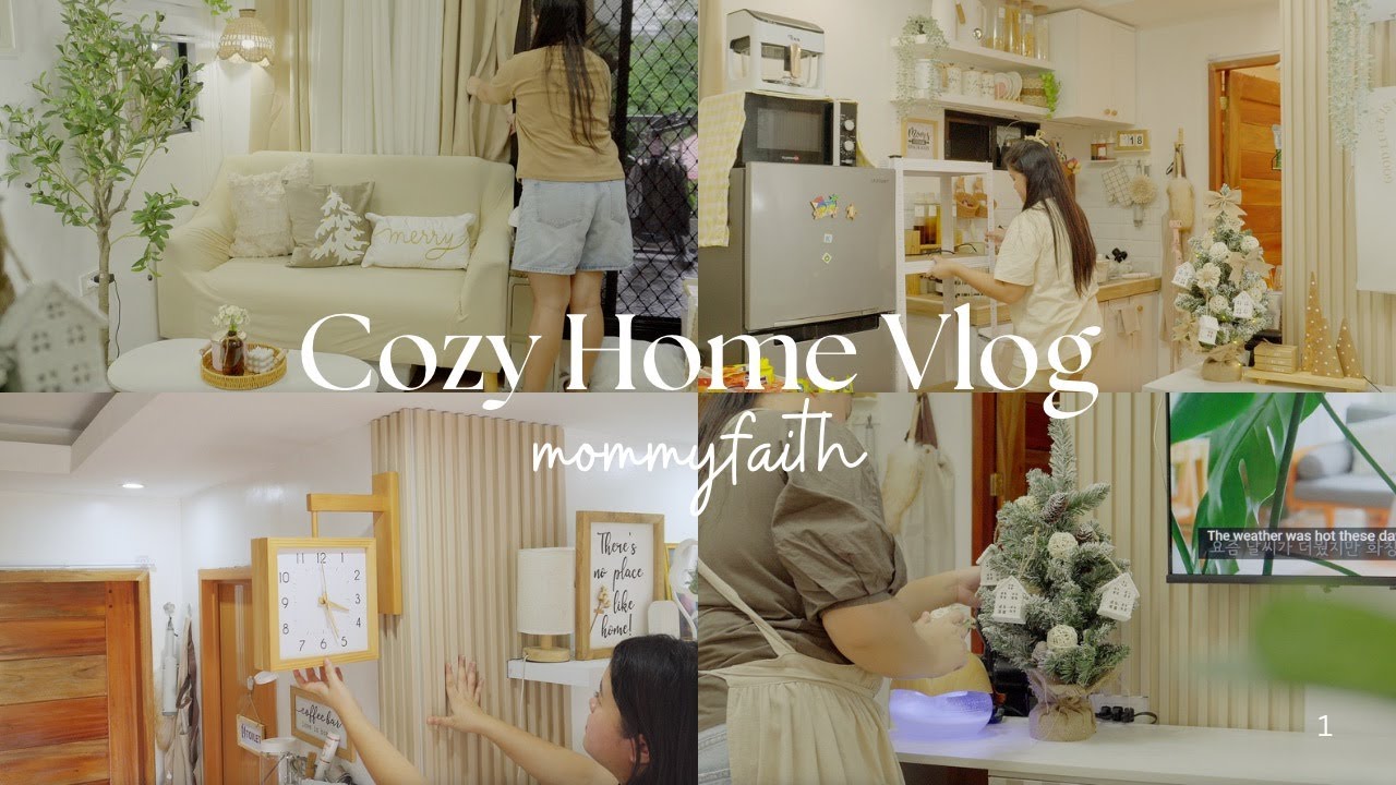Organizing Our Tiny Home🫧🧺 | Putting Christmas Decor🎄 | Cooking Pasta 🍝 | New Wall Clock⏰