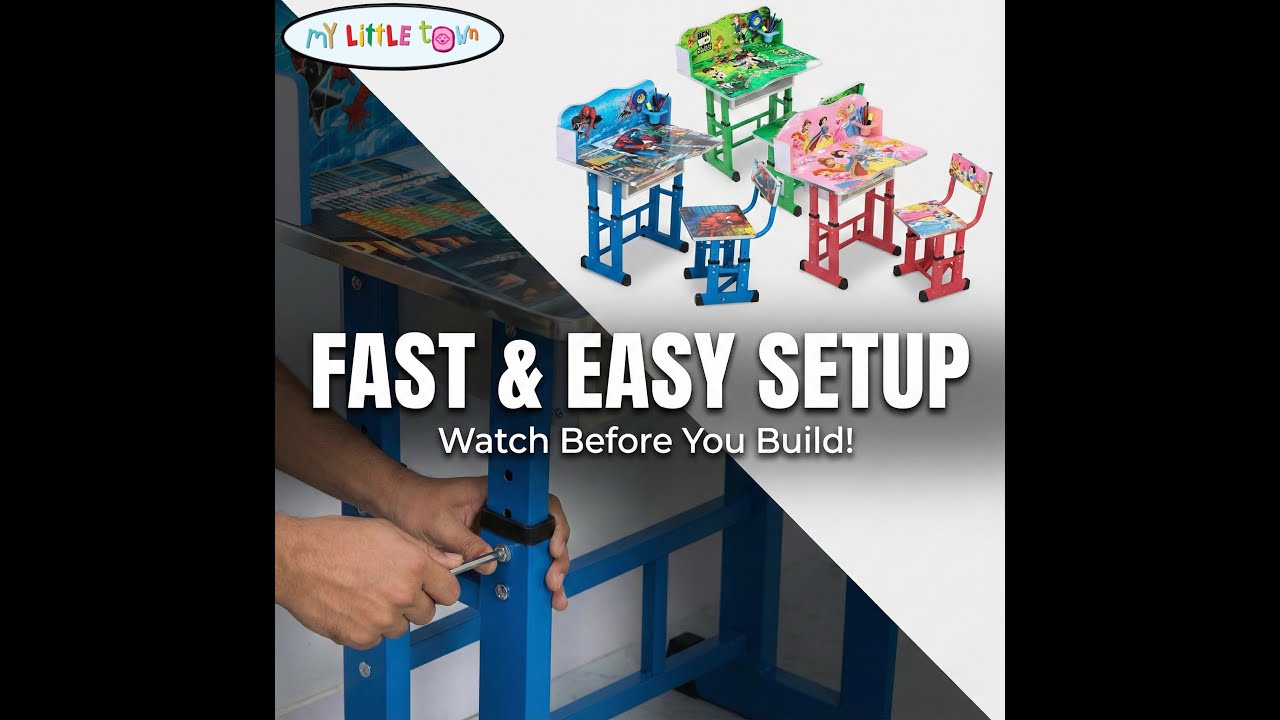 MY LITTLE TOWN Kids Study Table and Chair Installation, Call for purchase- +91-7535873758