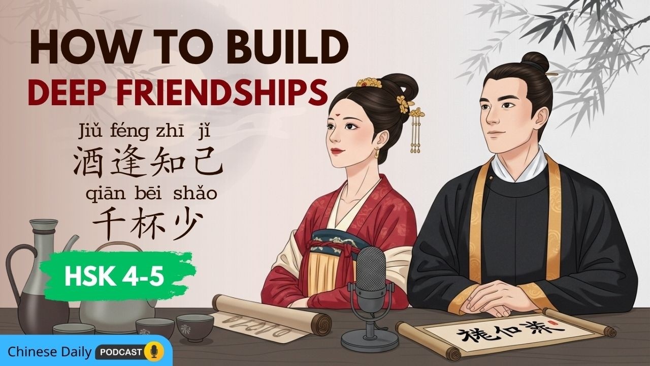 HSK 4-5 | Drinking with a True Friend | Chinese Daily Podcast