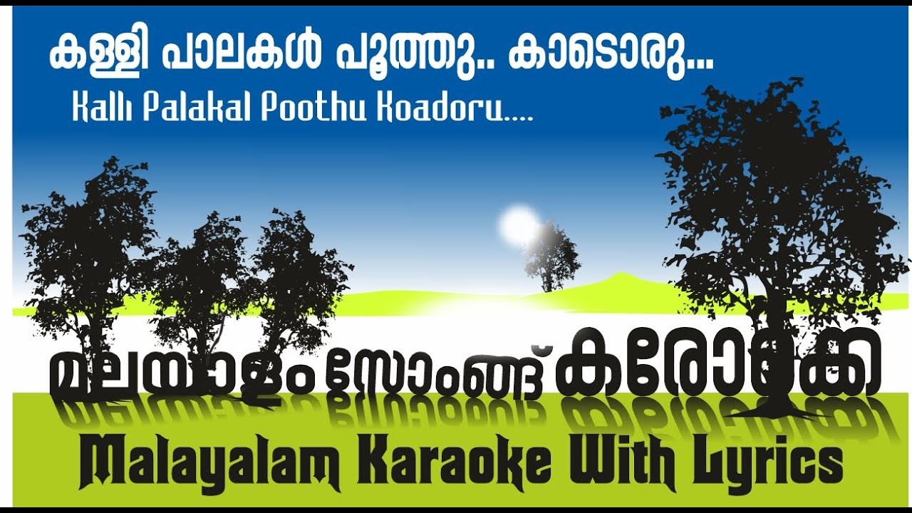 KALLI PALAKAL POOTHU...കള്ളിപ്പാലകൾ പൂത്തു കാടൊരു  കരോക്കെ  MALAYALAM KARAOKE WITH LYRICS #karaoke