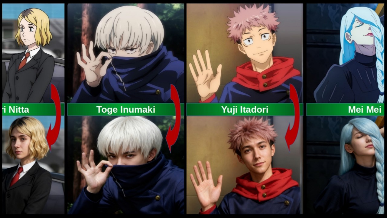 Jujutsu Kaisen Sorcerers in Real Life  (呪術廻戦 AI,ライブアクション)