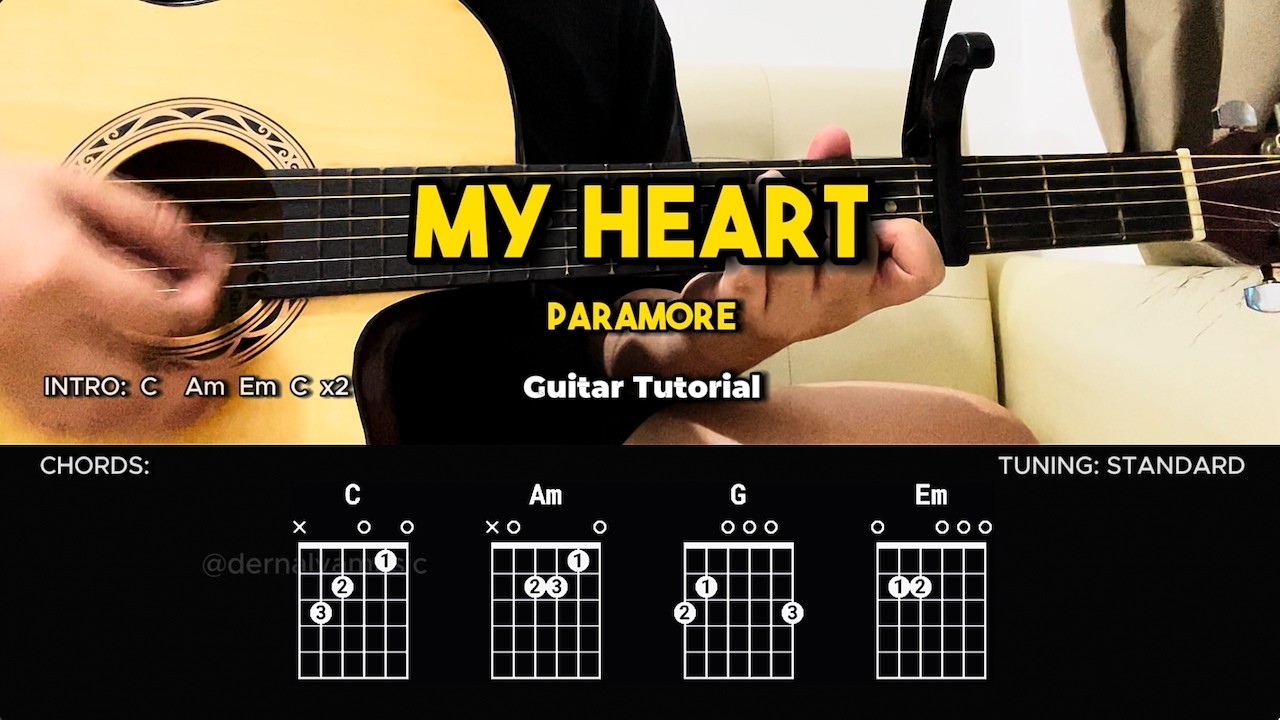 My Heart - Paramore | Easy Guitar Tutorial For Beginners (CHORDS & LYRICS) #guitarlesson