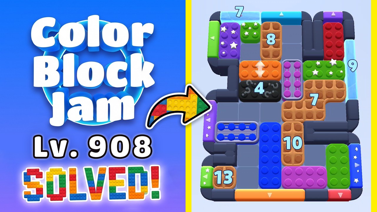 Color Block Jam Level 908 | Every Puzzle Solved! 🎯