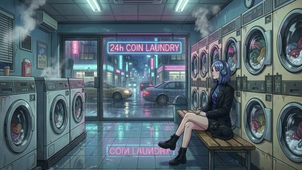 The Midnight Laundromat | Cozy White Noise & Jazz Lo-fi for Sleep