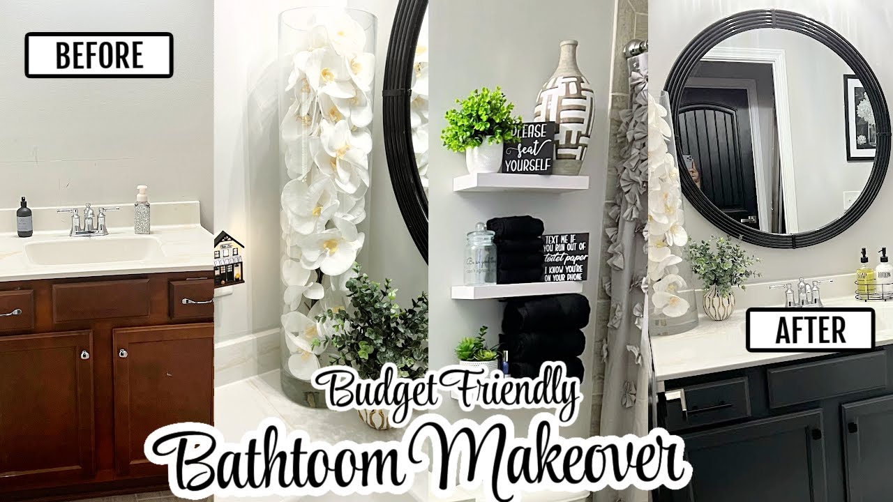 DIY SMALL BATHROOM MAKEOVER | DECORATING TIPS ON A BUDGET | HOUSE TO HOME TOUR | RENTER FRIENDLY
