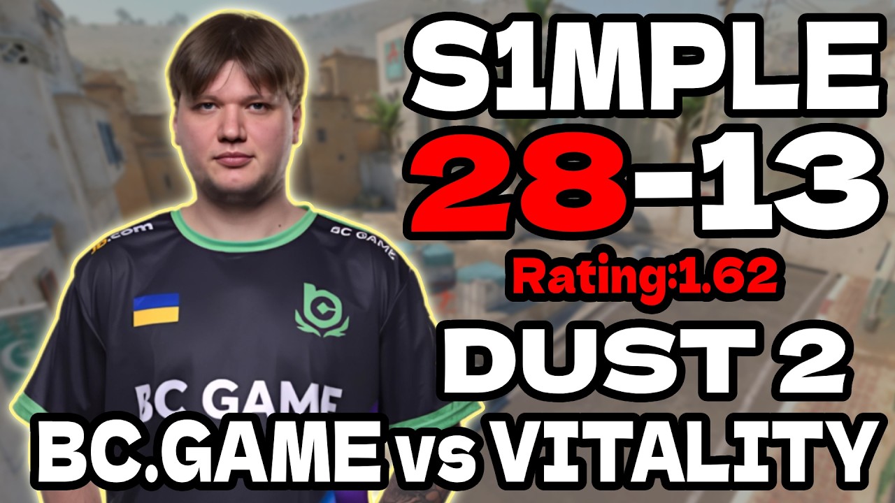 s1mple (28-13) | BC.GAME vs VITALITY | dust2 | Rating 1.62 | IEM Atlanta 2026