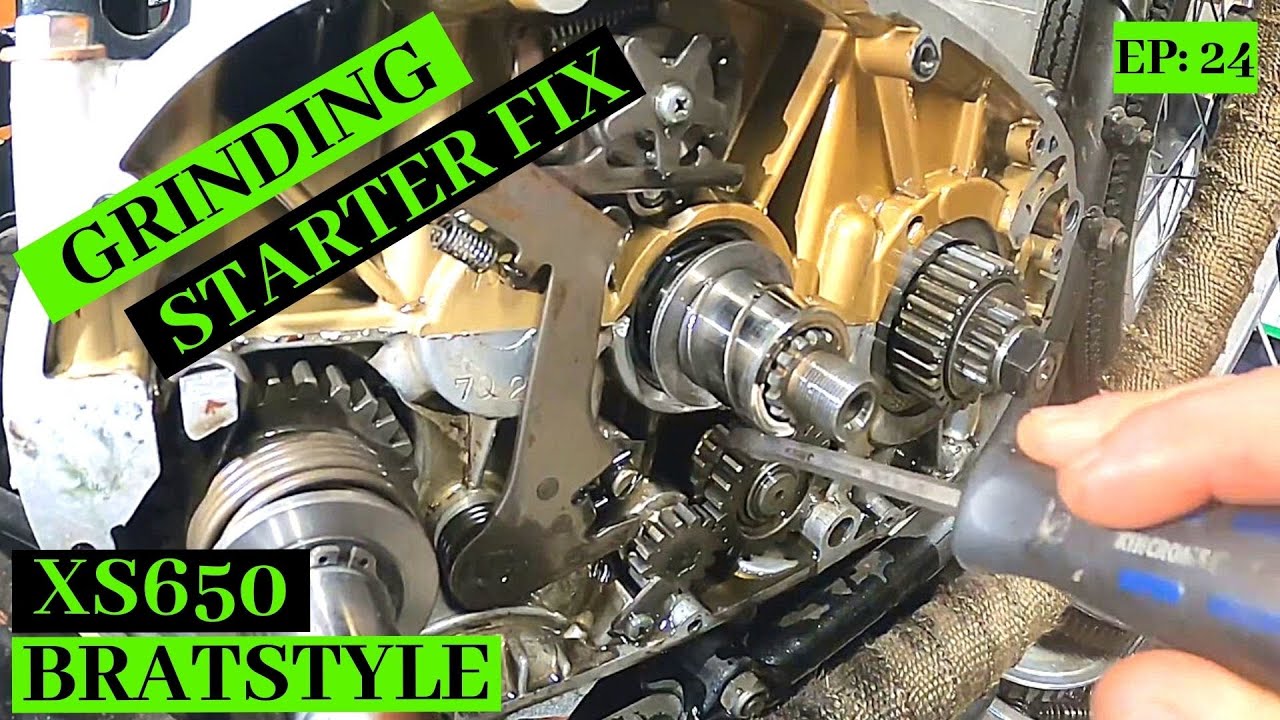 XS650 Brat Build Ep 24, Grinding Starter Fix