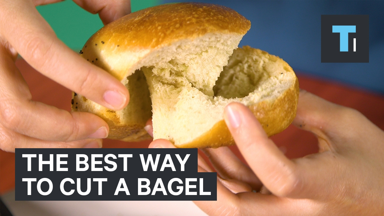 A mathematician explains the best way to cut a bagel