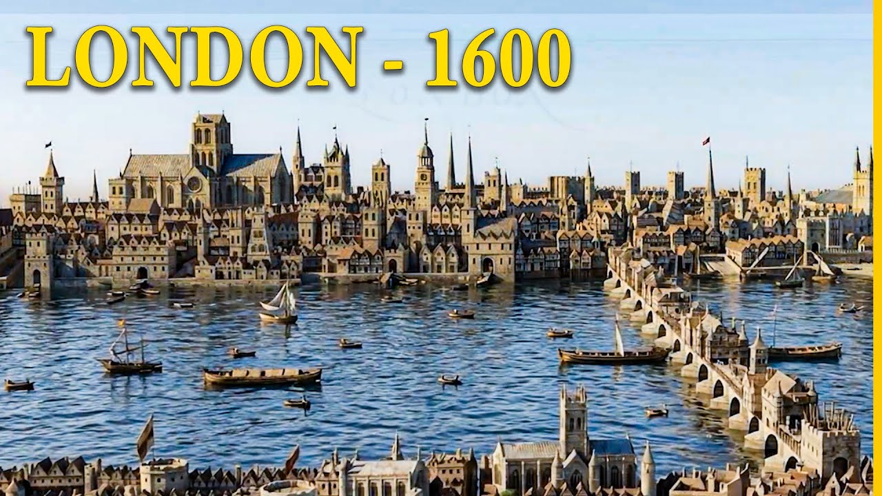 Лондон, 1600-е годы (реконструкция с помощью ИИ)