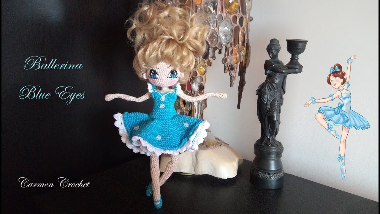 CROCHET AMIGURUMI: Ballerina “Blue Eyes” – part 2 (legs/gambe/jambes)