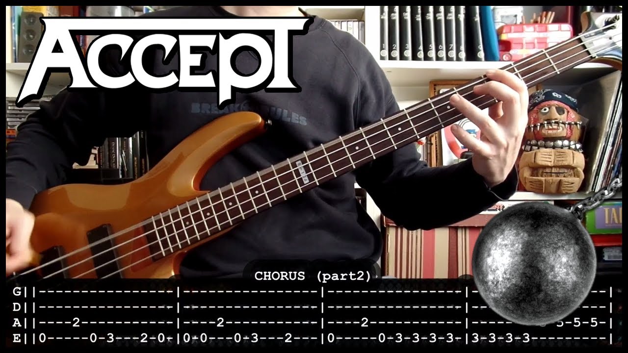 ACCEPT - Balls to the wall (bass cover w/Tabs & lyrics) -WRONG tuning-