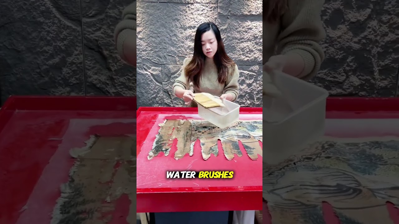 She restores a 500 years old piece of art!