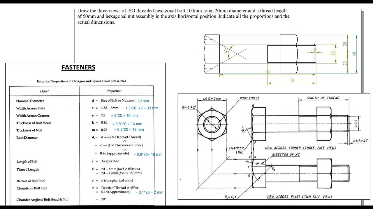 Hexagonal Headed Bolt and Nut _PART 1 _FRONT VIEW