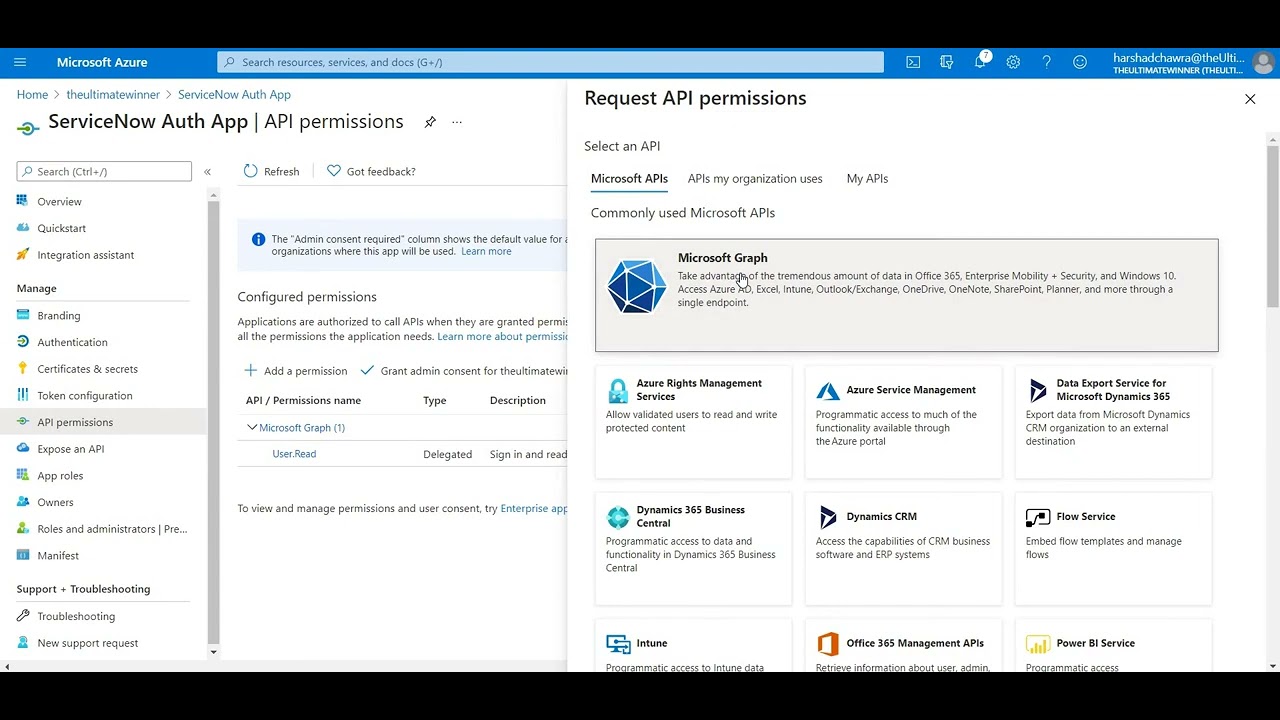 Enable service portal in MS Teams part 1 | create azure app | MS Teams Integration | ServiceNow