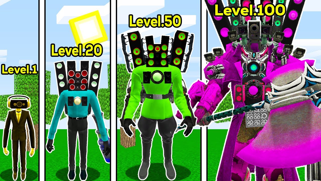TİTAN HASTALIKLI HOPARLÖR KAFA SEVİYELERİ 😱 - Minecraft