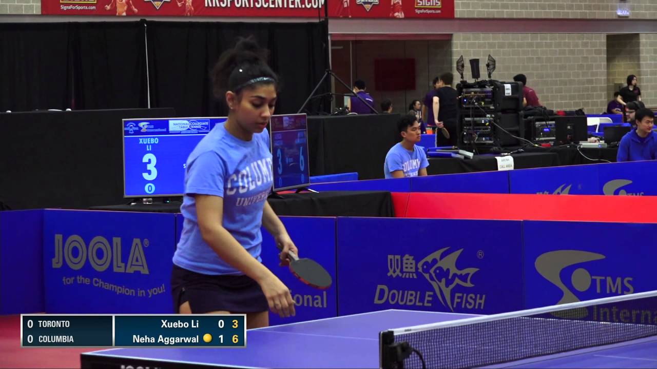 2016 NCTTA Nationals Coed Teams R16 - Neha Aggarwal (Columbia) vs Xuebo Li (Toronto)
