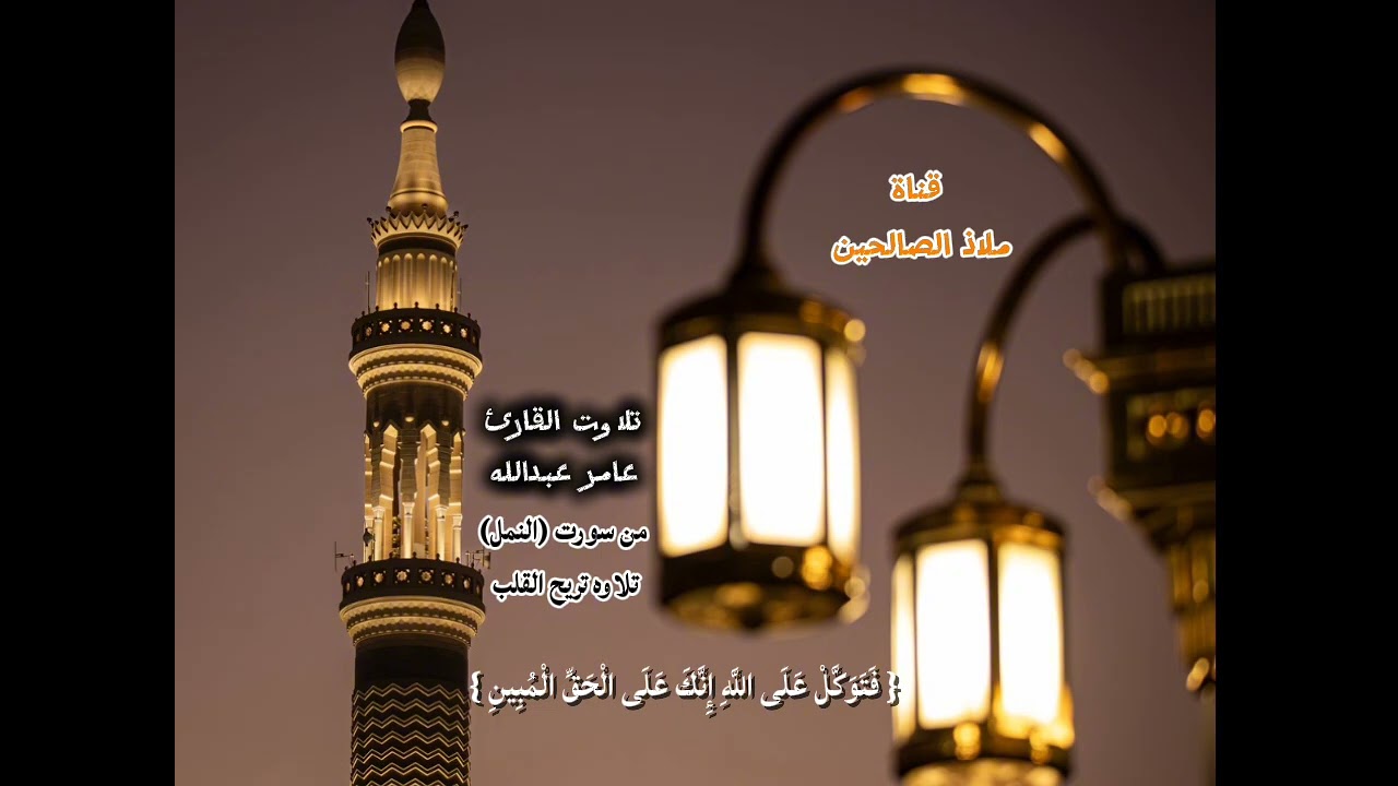 القارئ عامر عبدالله. تلاوة تريح القلب من سورت (النمل)جامع البر  