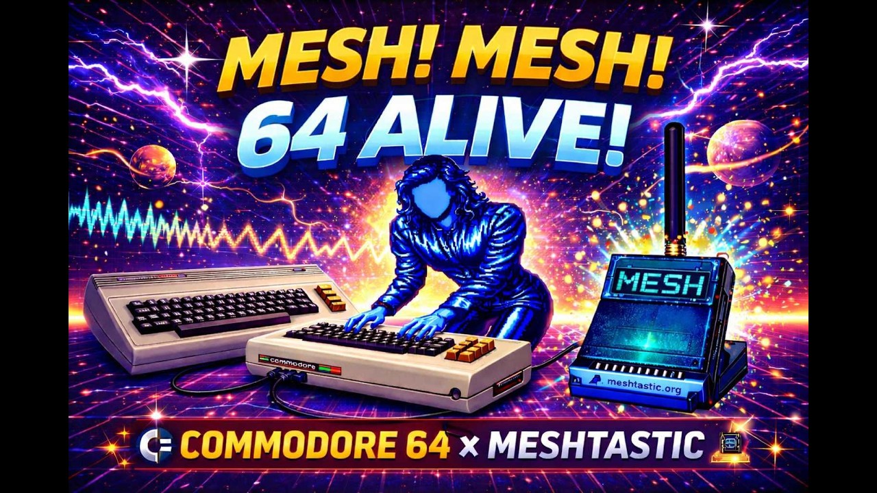 Mesh! Mesh! 64 Alive! 🎶 | Commodore 64 x Meshtastic 8-Bit SID Anthem (Retro Future Synthwave)