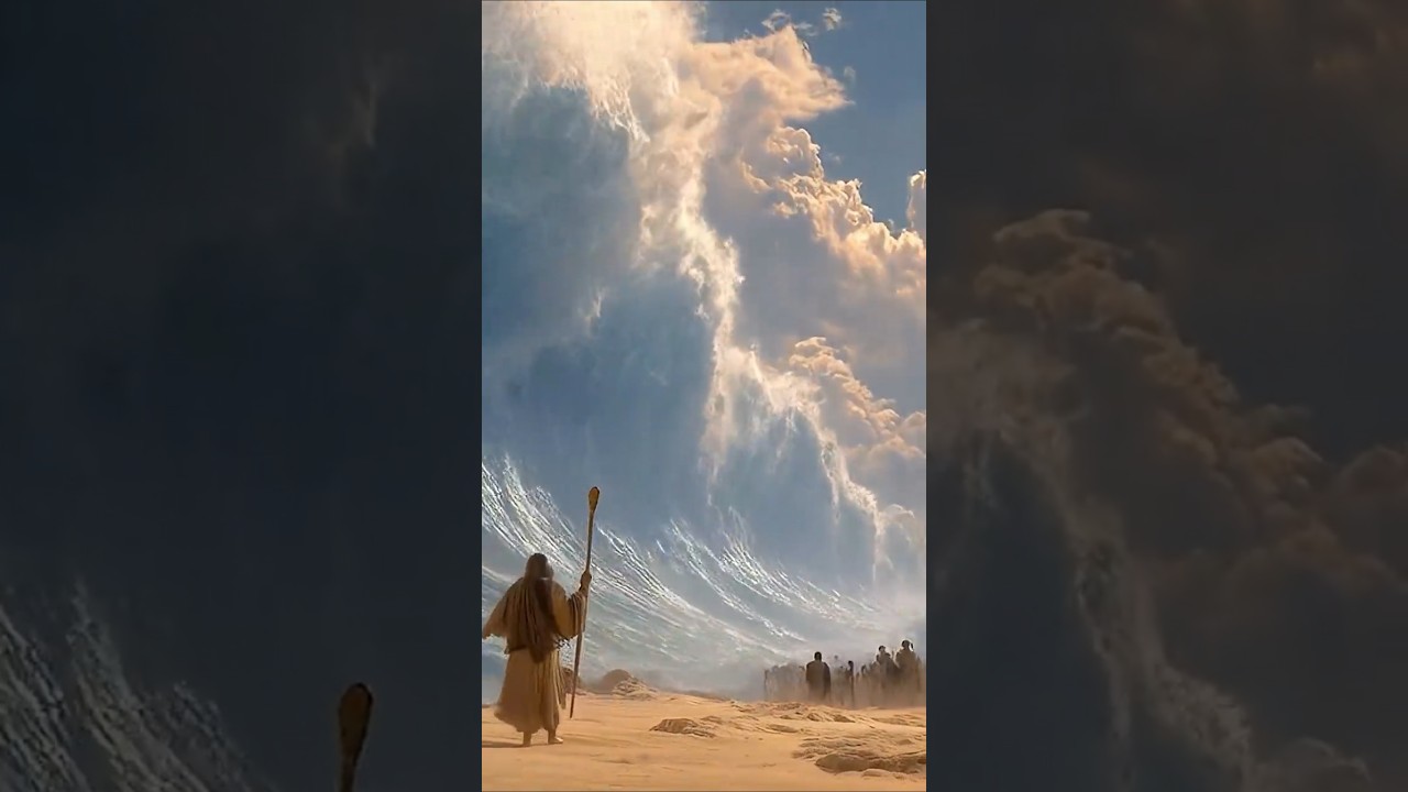 Moses Parts the Red Sea | Miracle of Deliverance 🌊🔥 #shorts #bible #miracle