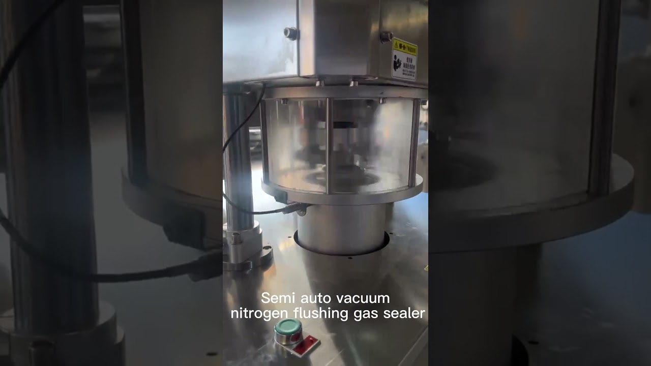 Semi Auto Vacuum Nitrogen Flushing Gas Sealer machine,Dry food vacuum nitrogen can sealing machine