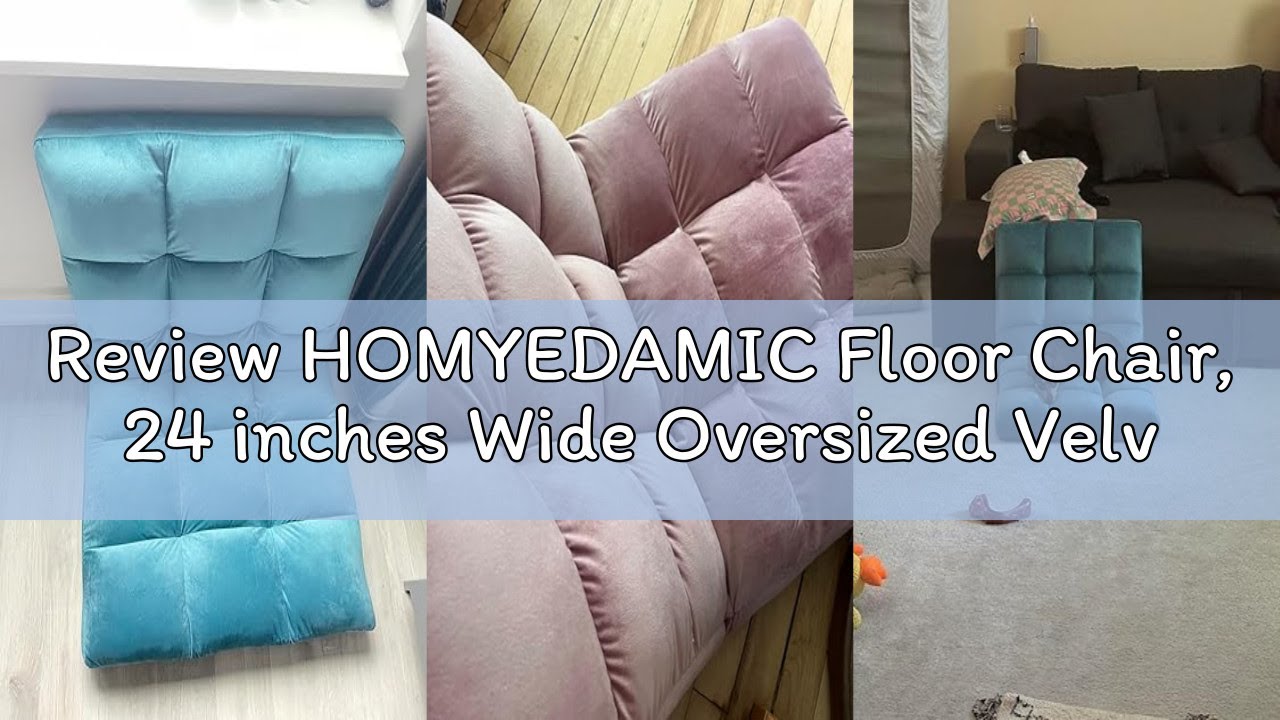 Review HOMYEDAMIC Floor Chair, 24 inches Wide Oversized Velvet Armless Lay Flat Floor seat Padded Me