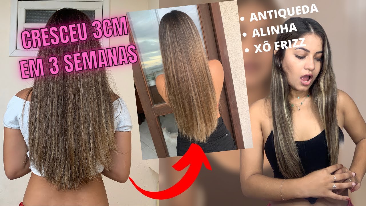 CRESCEU 3CM EM 3 SEMANAS 😱 COM ÁGUA DE ARROZ (CRESCIMENTO CAPILAR, DA BRILHO, ALINHA O CABELO) 🔥