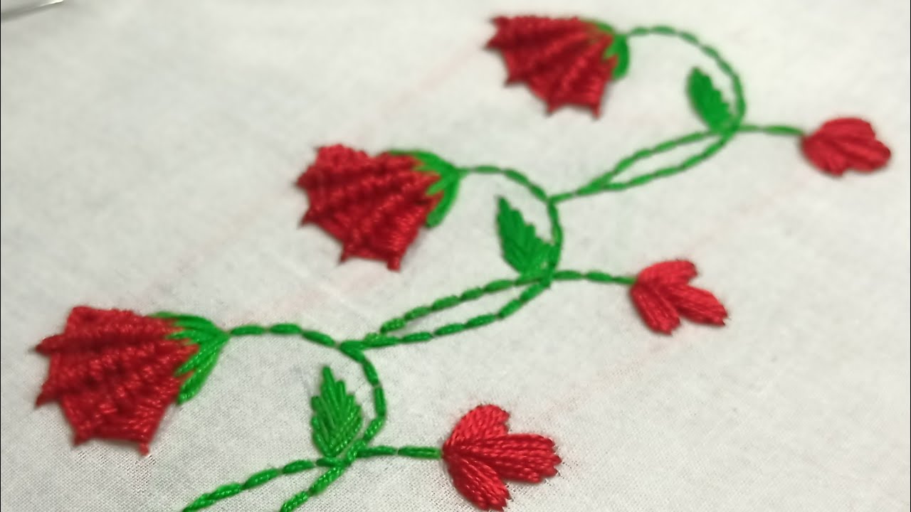Beautiful borderline design stitching || Easy and simple stitching tutorial for beginners ||