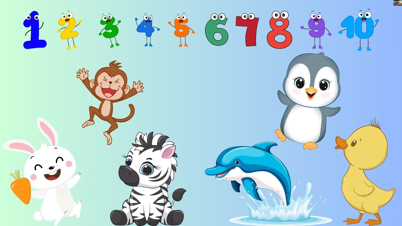🎶 Aprender a Contar com Animais| Aprender os números com Animais | 1 a 10 | #musicainfantil