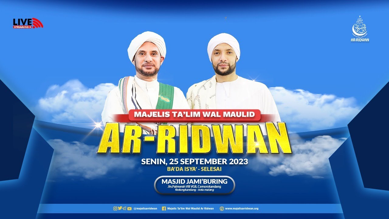 🔴LIVE|Jalsatul Itsnain Majelis Ta'lim Wal Maulid Ar Ridwan Di Masjid Jami' Buring Malang