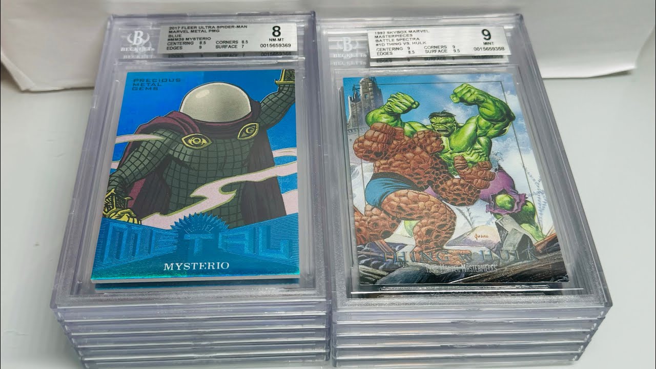 $1300+ Marvel Card Beckett BGS Grade Reveal (Marvel PMG and Marvel Masterpiece Battle Spectra)
