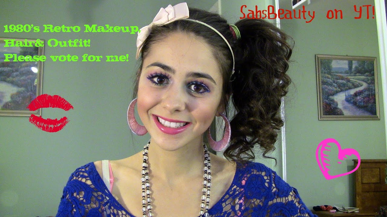 1980's Retro Inspired Hair, Makeup& Outfit