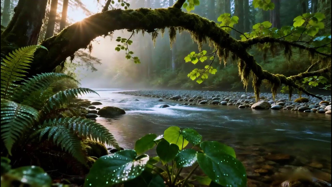 Calming Forest Ambience Birds Singing & Beautiful Stream Sounds for Peaceful Sleep,ASMR Study Focus