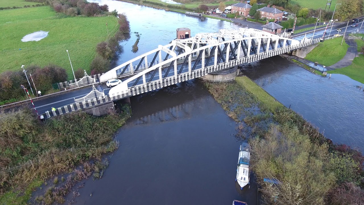 Flooding at Acton Bridge, near Northwich, Cheshire