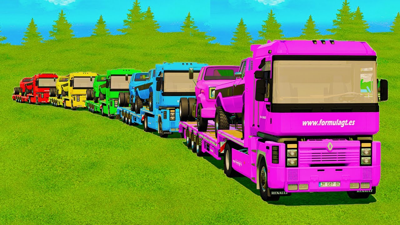 MASSIVE CARGO TRANSPORT WITH CHEVROLET, FORD, POLICE CAR & TRUCKS - FS25