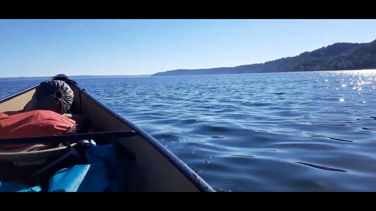 Motorcanoeing with Mt Rainier views and Foss tugboat