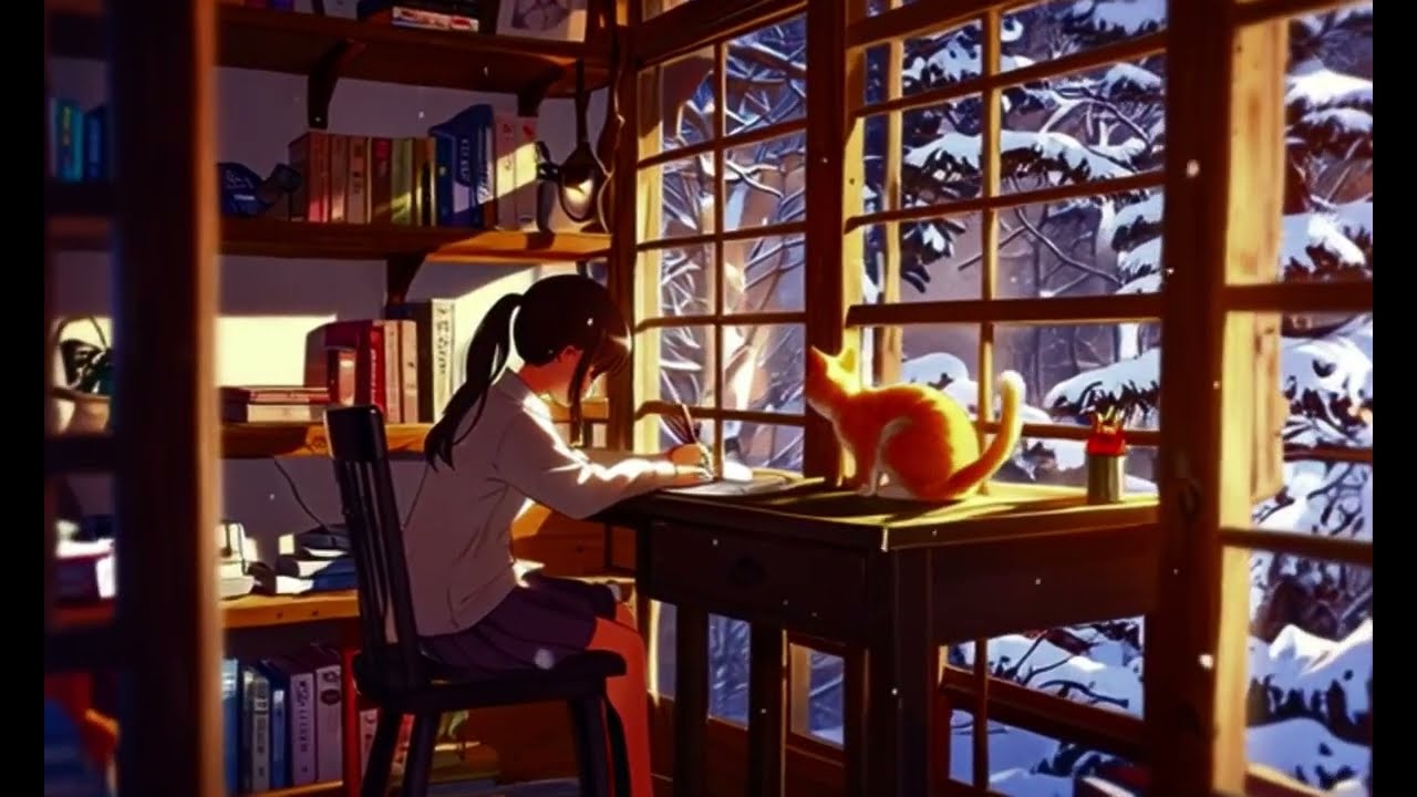Cozy Lofi Study Music ~ Chill Vibes with City View & Relaxing Beats for Focus