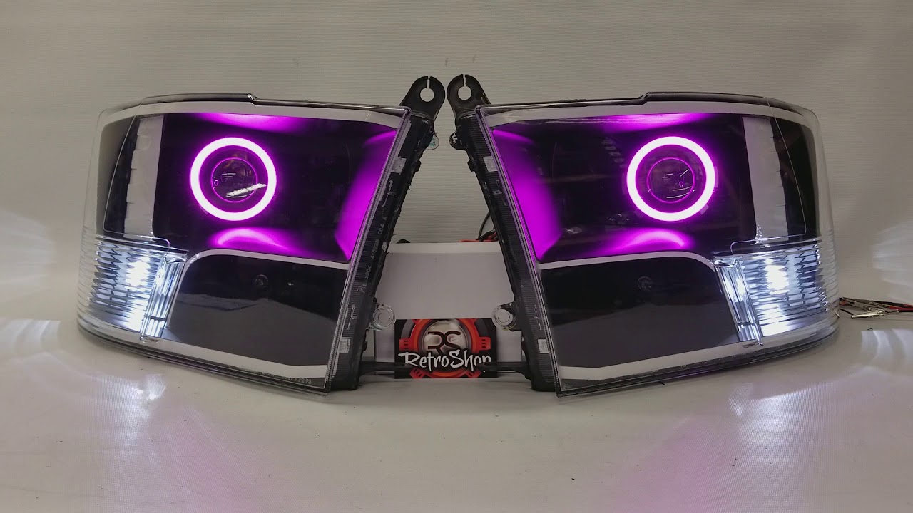 RetroShop Custom Ram Headlights - 4th Gen Quads - Paint / Retrofit / Halos