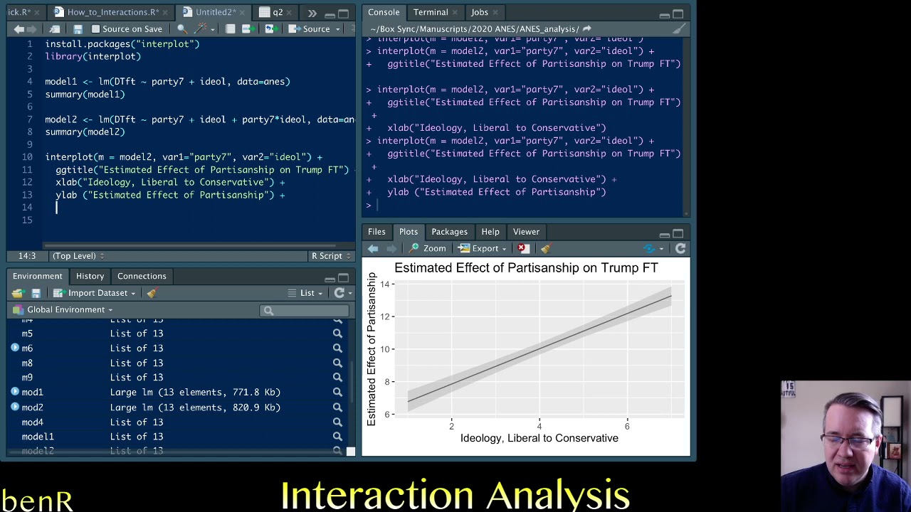Interaction analysis in R