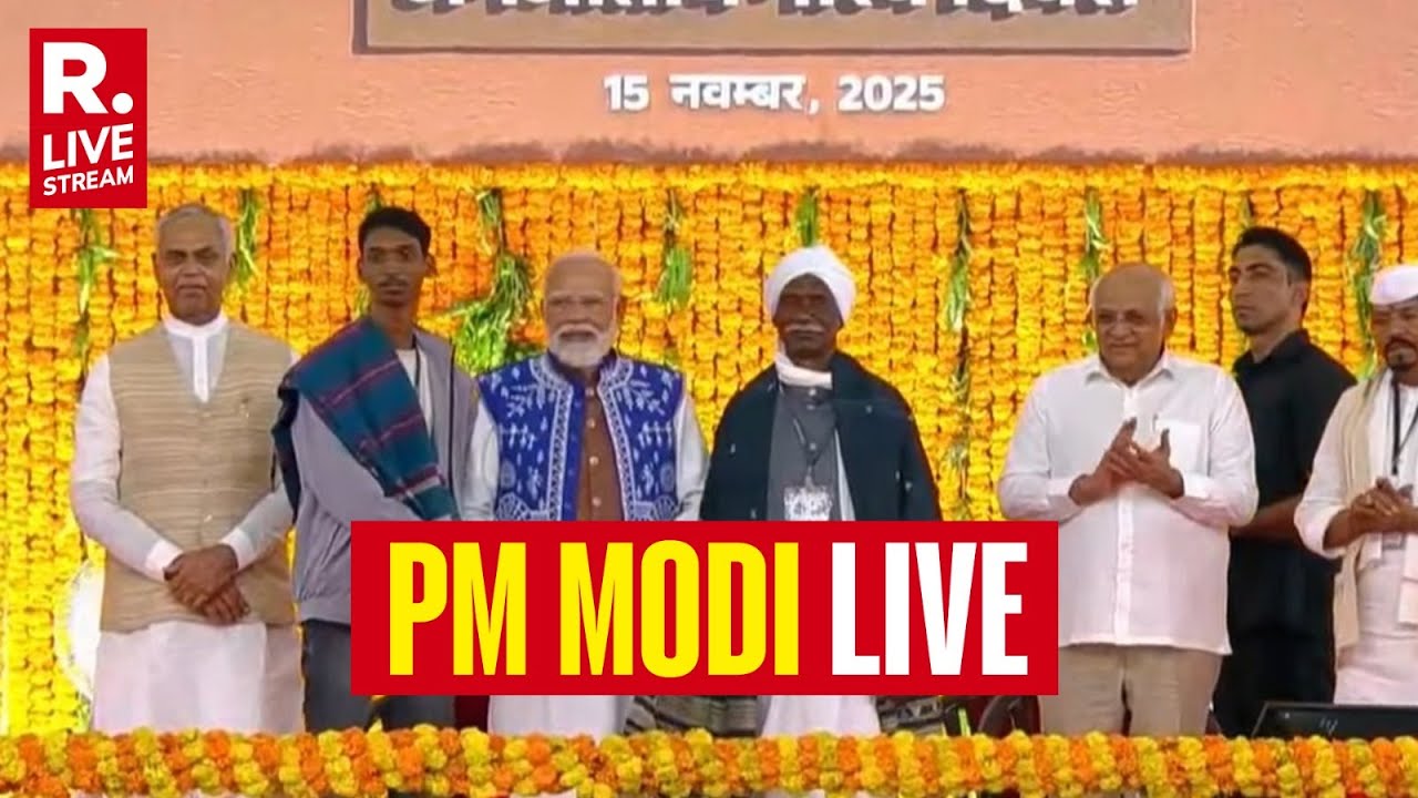 PM Modi Pays Tribute At 150th Birth Anniversary Of Birsa Munda In Dediapada