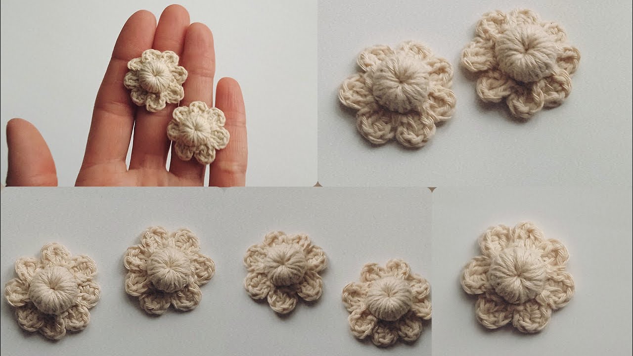 ✓ Объемный цветок крючком Элементы ирландского кружева 🌼 Irish crochet elements 