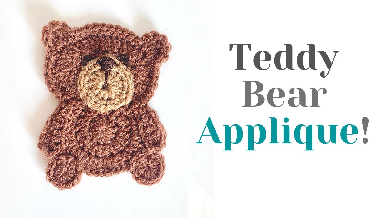 CROCHET A TEDDY BEAR APPLIQUE! | Free crochet pattern | Tutorial
