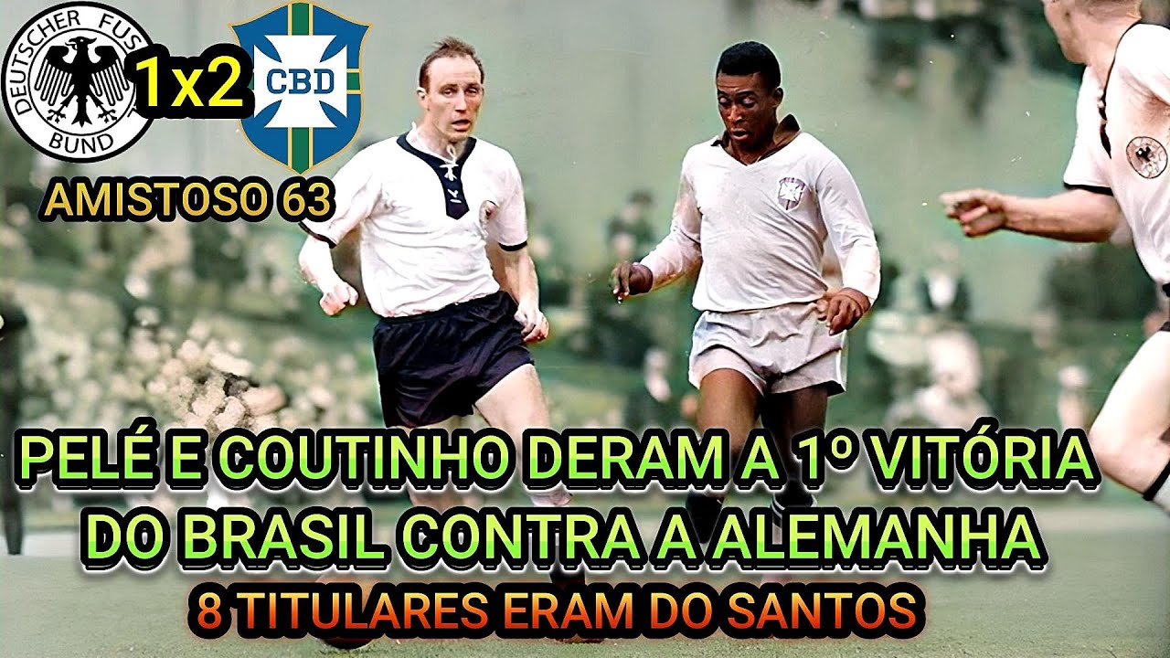 JOGO ESTAVA 1 X 0, ATÉ QUE PELÉ E COUTINHO FIZERAM CHOVER CONTRA A ALEMANHA