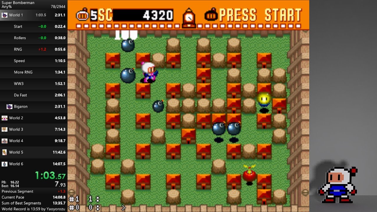 Super Bomberman | Any% Speedrun | RTA 13:59