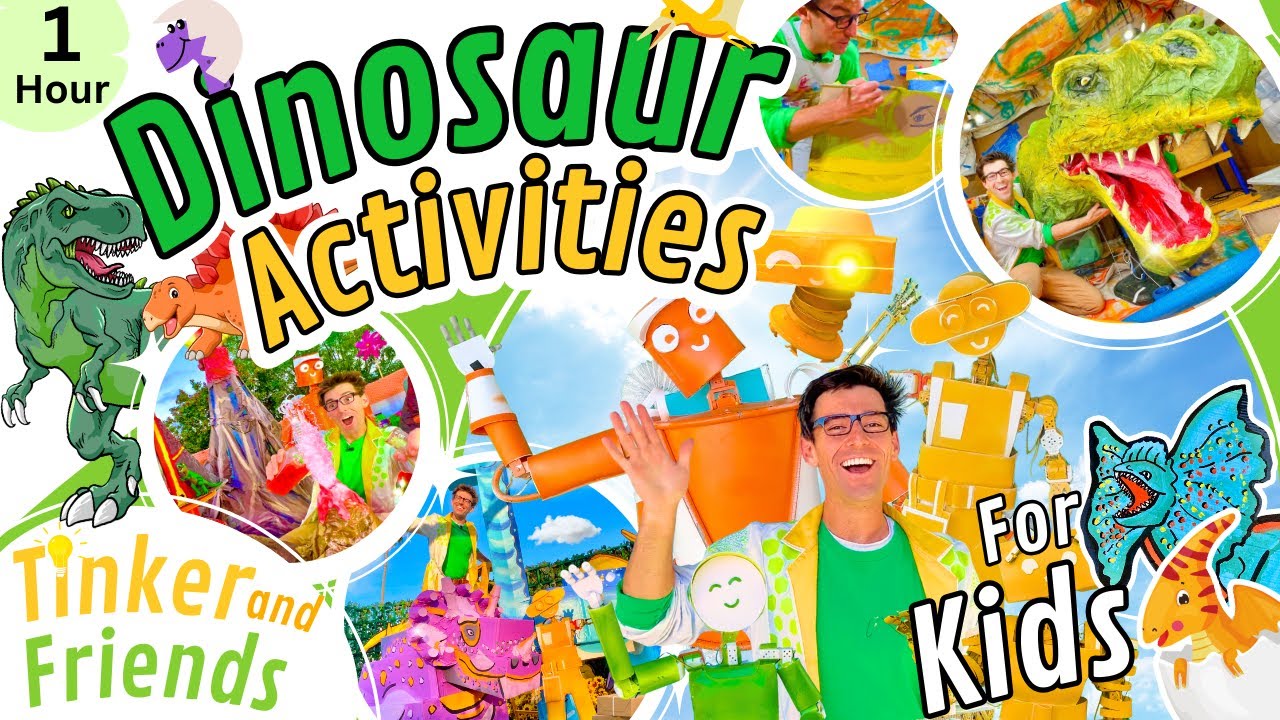 1 Hour Dinosaur Activities for Kids - Construction Projects, Crafts, Experiments, Music  for Kids