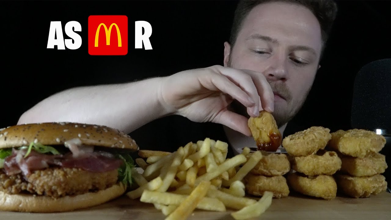 ASMR: McDonalds *NEW* Crispy Chicken Burger - Mukbang - No Talking