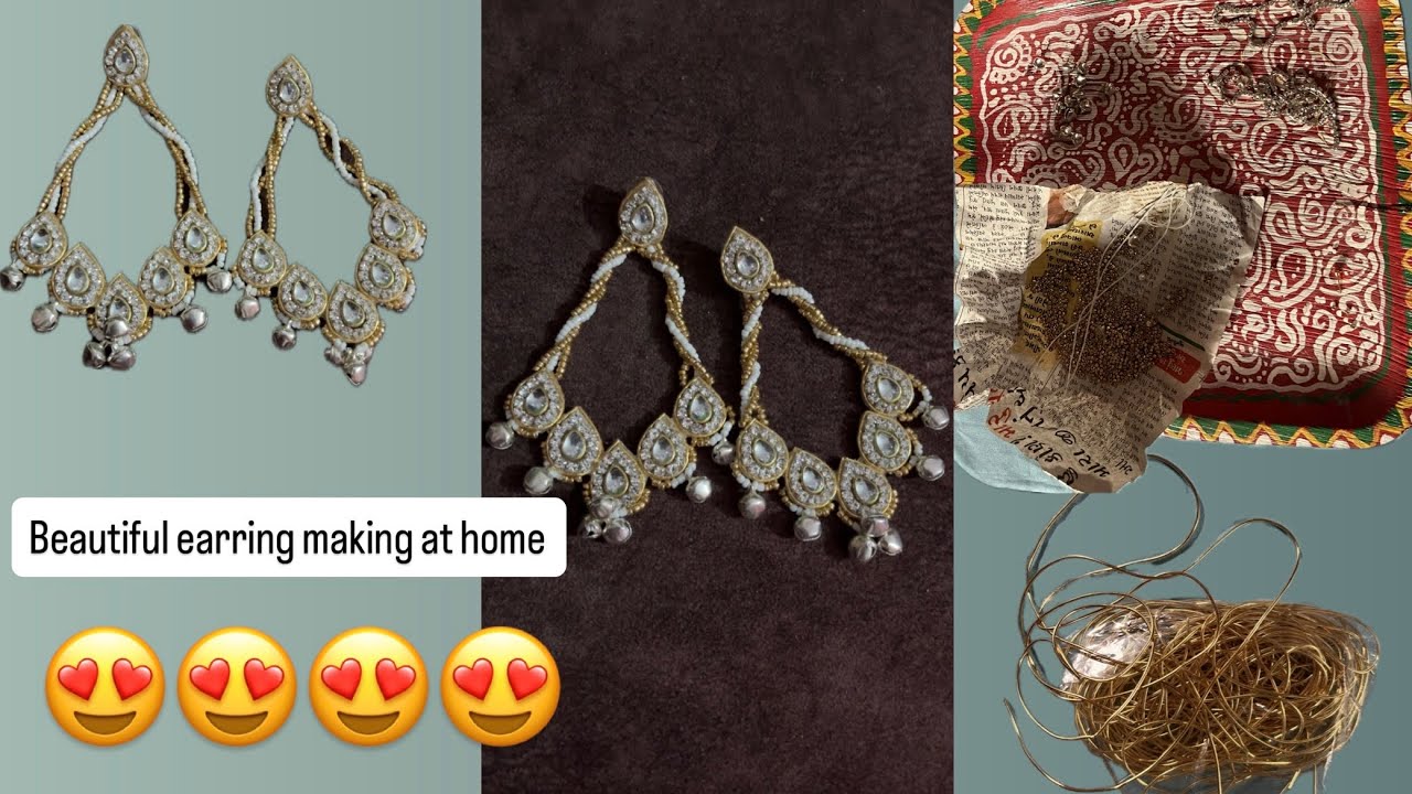 Most viral earring making at home || #trending #diy #thehandmadens #jewellery #beautifuljewelry 