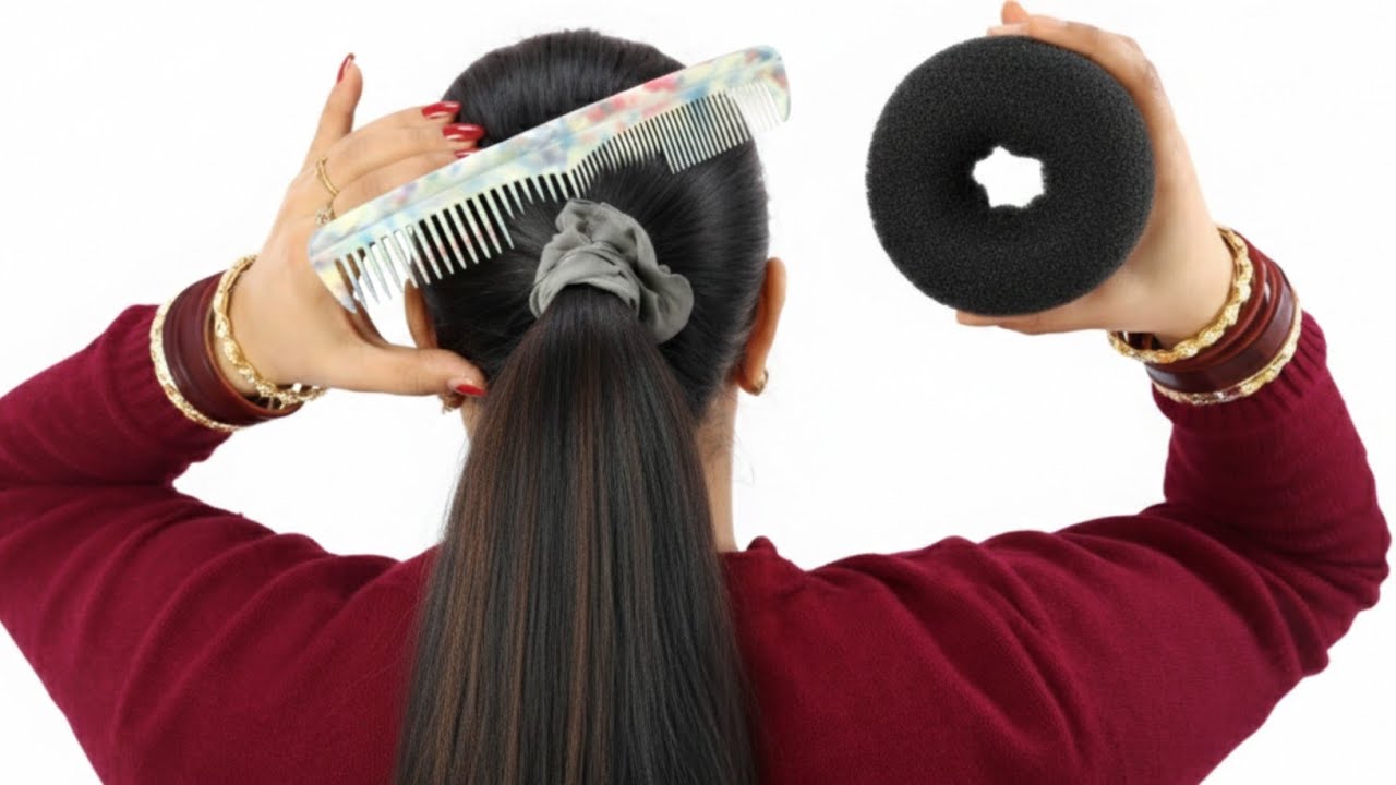 “Perfect Donut Juda Tutorial ✨ | Super Clean & Easy Round Bun Trick 💁‍♀️🎀”