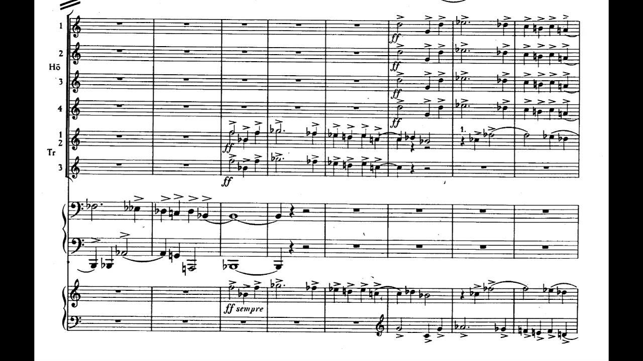 Paul Hindemith - Konzertmusik for Piano, Brass and Two Harps, Op. 49 (1930) [Score-Video]