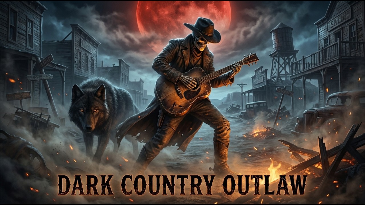 Skeleton Cowboy Playing the Last Song of the West #DarkCountry