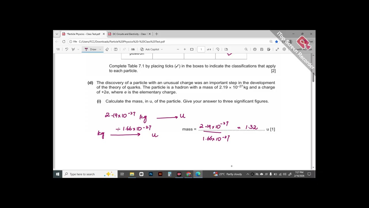Particle Physics Topical Structured Past Paper | Lecture 2